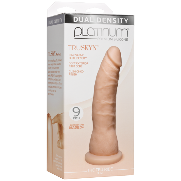 купить Фаллоимитатор Doc Johnson Platinum TRUSKYN - The Tru Ride Slim 9 Inch, диаметр 4,6см, двухслойный