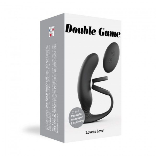 купить Вибромассажер простаты Love To Love Double Game с двойным эрекционным кольцом и пультом ДУ
