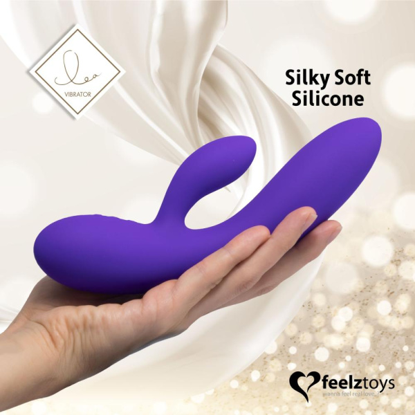купить Гибкий вибратор кролик с двумя моторами FeelzToys Lea Rabbit Vibrator Medium Purple