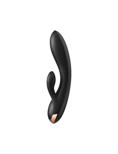 купить Смарт вибратор кролик с двойным отростком Satisfyer Double Flex Black
