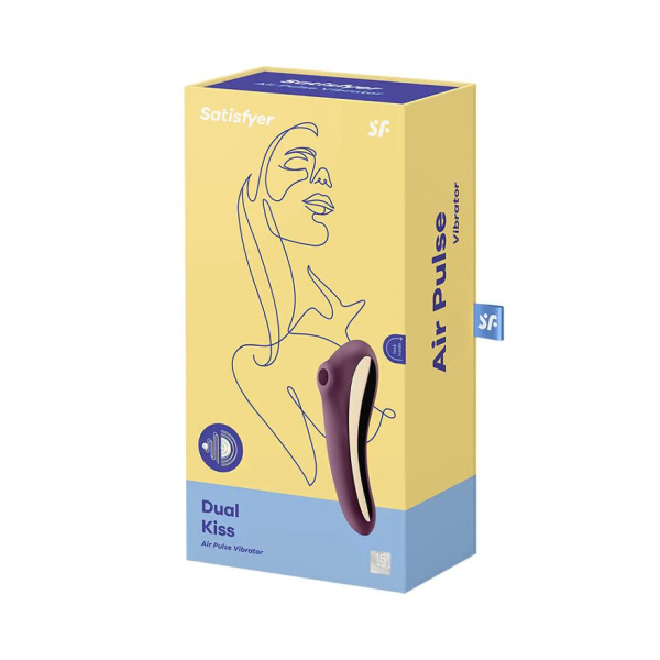 купити Вакуумний стимулятор з вібрацією Satisfyer Dual Kiss Wine Red
