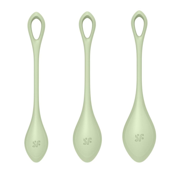 купить Набор йони бусин Satisfyer Yoni Power 2 Light Green, диаметр 2-2,5-3см, вес 22-44-73гр