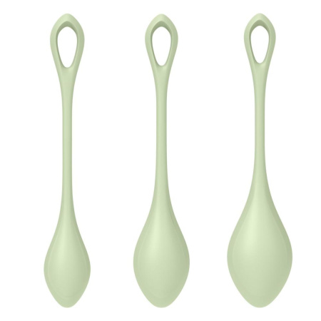 фото Набор йони бусин Satisfyer Yoni Power 2 Light Green, диаметр 2-2,5-3см, вес 22-44-73гр  || фото Набір йоні намистин Satisfyer Yoni Power 2 Light Green, диаметр 2-2,5-3см, вес 22-44-73гр 