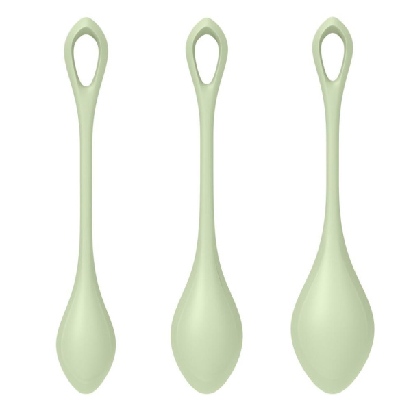 купить Набор йони бусин Satisfyer Yoni Power 2 Light Green, диаметр 2-2,5-3см, вес 22-44-73гр