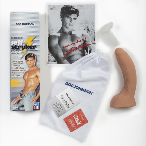 купить Фаллоимитатор Doc Johnson Jeff Stryker White - ULTRASKYN, диаметр 5,4см, Vac-U-Lock