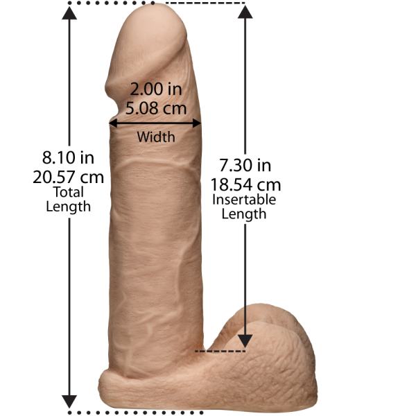 купить Фаллоимитатор Doc Johnson Vac-U-Lock - 8 Inch ULTRASKYN Cock White, диаметр 5,1см