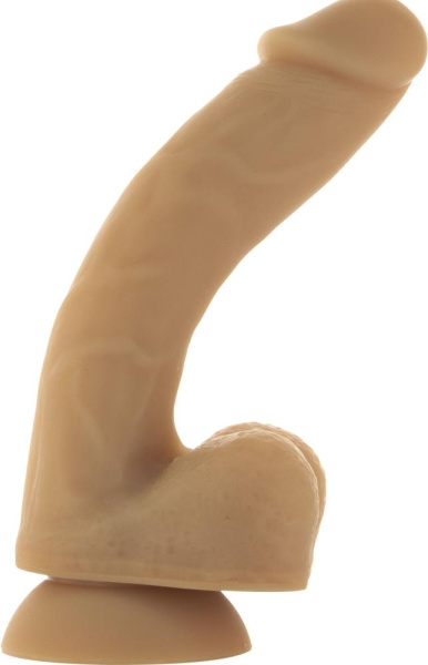 купить Гибкий фаллоимитатор на присоске ADDICTION — ANDREW 8″ Silicone Dong — Caramel, вибропуля в подарок