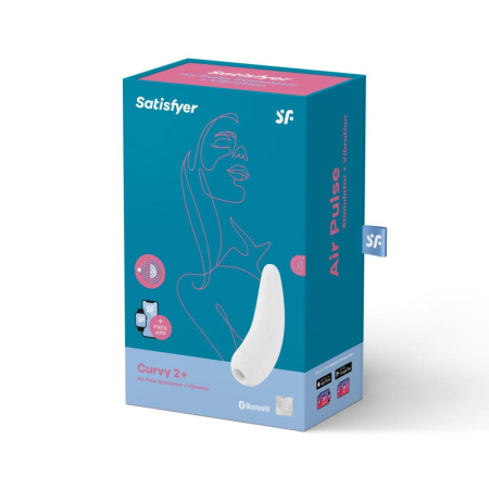 фото Вакуумный клиторальный стимулятор Satisfyer Curvy 2+ White с управлением через интернет  || фото Вакуумний кліторальний стимулятор Satisfyer Curvy 2+ White з керуванням через інтернет 