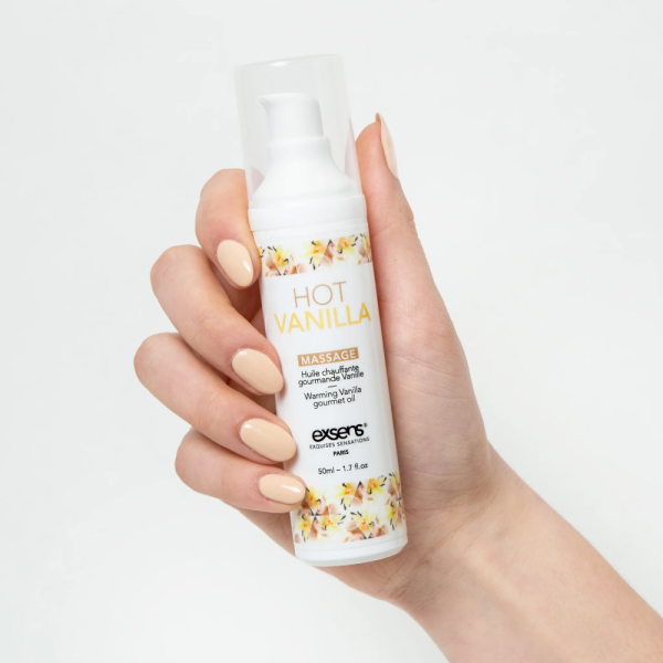 купить Массажное масло EXSENS Hot Vanilla 50мл разогревающее, без сахара, без парабенов, съедобное