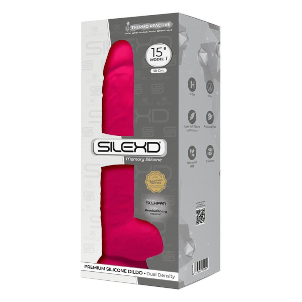 купить Фаллоимитатор SilexD Kingston Pink (MODEL 15in), двухслойный, силикон+Silexpan, диаметр 7 см