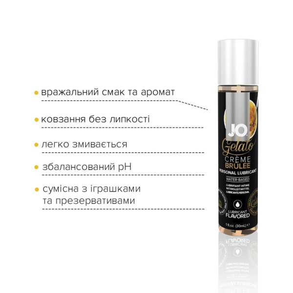 купить Смазка на водной основе System JO GELATO CremeBrulee (30мл) без сахара, парабенов и пропиленгликоля