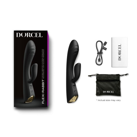 фото Вибратор-кролик с подогревом Dorcel FLEXI RABBIT BLACK, гибкий ствол  || фото Вібратор-кролик з підігрівом Dorcel FLEXI RABBIT BLACK, гнучкий стовбур 