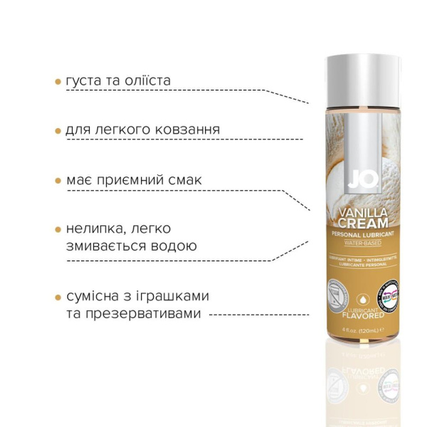 купить Смазка на водной основе System JO H2O — Vanilla Cream (120 мл) без сахара, растительный глицерин