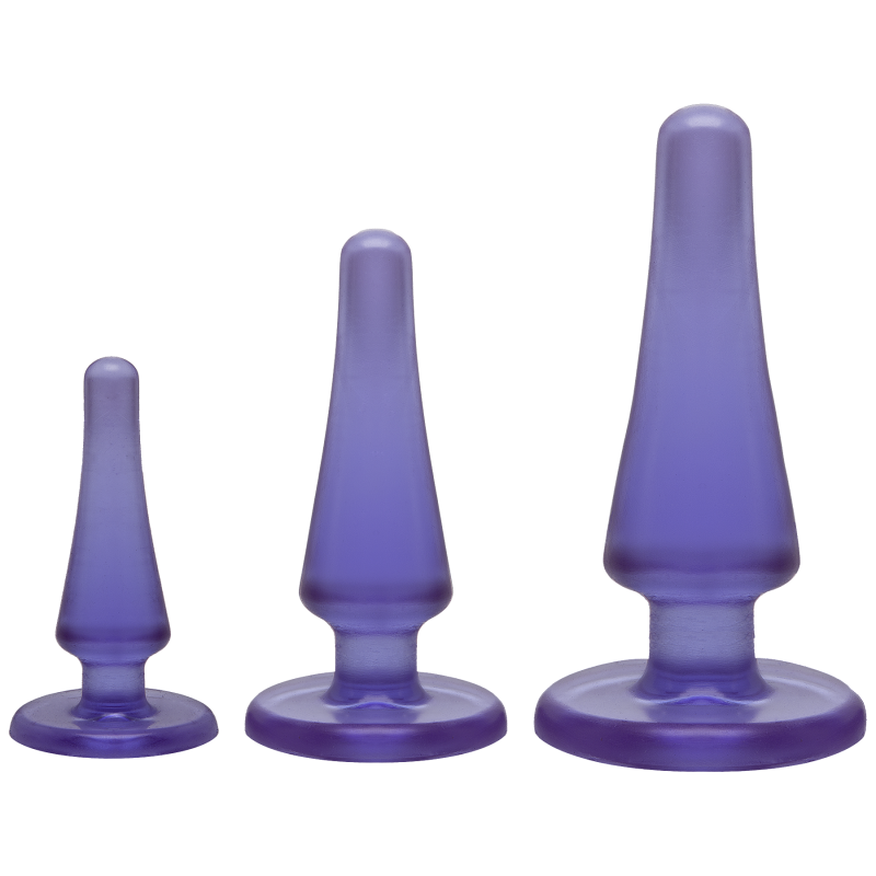 Набір анальних пробок Doc Johnson Crystal Jellies Anal - Purple, макс. діаметр 2см - 3 см - 4 см