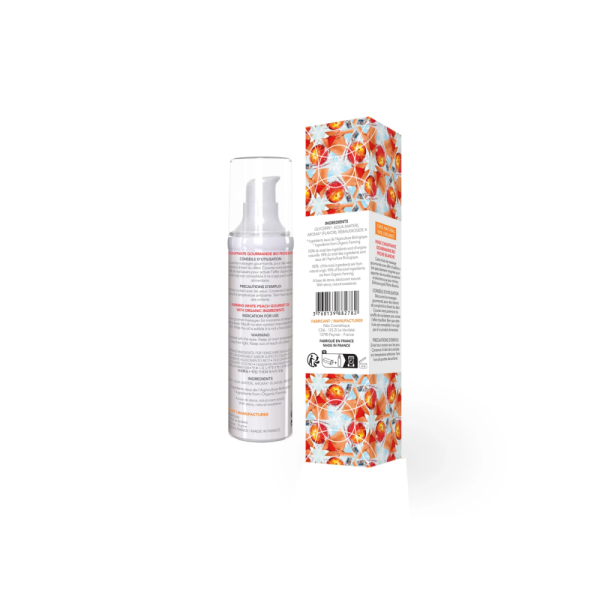 купить Массажное масло EXSENS Organic White Peach 50 мл разогревающее, без сахара, без парабенов, съедобное