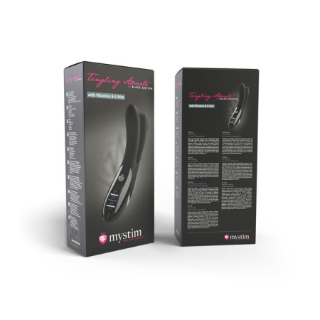фото Вибратор двойной с электростимуляцией Mystim Tingling Aparte eStim Black, миостимулятор  || фото Вібратор подвійний з електростимуляцією Mystim Tingling Aparte eStim Black, міостімулятор 