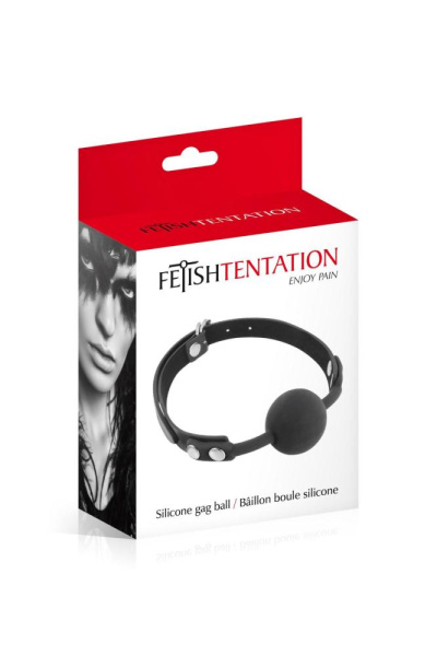 купить Классический кляп с силиконовым шариком Fetish Tentation Silicone Gag Ball Black