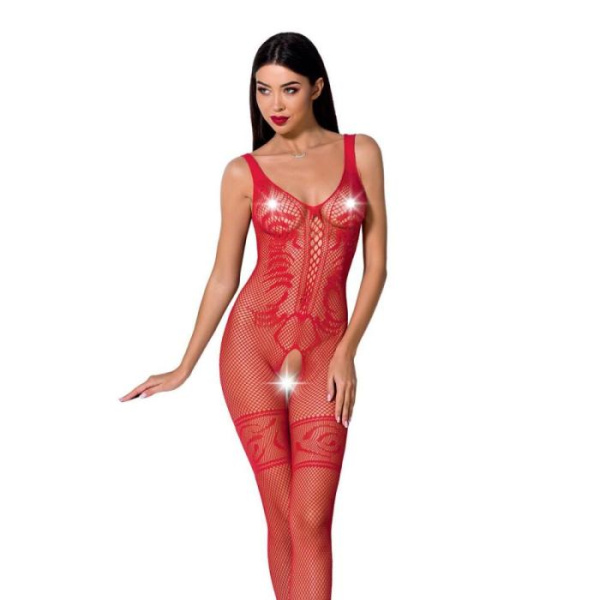 купити Бодістокінг Passion BS069 red, комбінезон, імітація панчох і боді