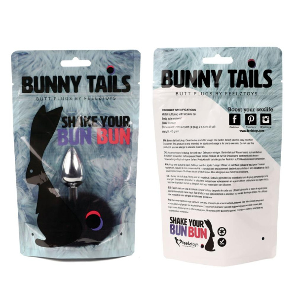 купить Анальная пробка FeelzToys - Bunny Tails Butt Plug Black