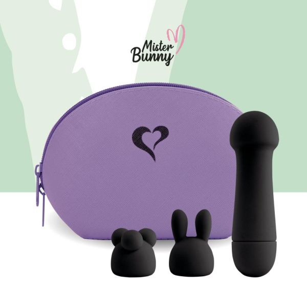 купить Мини-вибратор FeelzToys Mister Bunny Black с двумя насадками