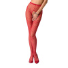 фото Эротические колготки-бодистокинг Passion S010 red, с доступом, геометрический рисунок