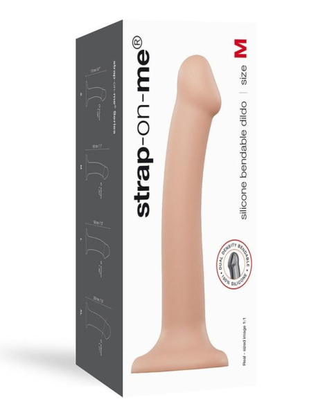 купить Насадка для страпона Strap-On-Me Dual Density Dildo Flesh M, диаметр 3,3см, двухслойная, гибкая