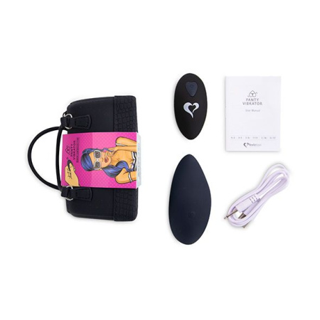 фото Вибратор в трусики FeelzToys Panty Vibrator Black с пультом ДУ, 6 режимов работы, сумочка-чехол  || фото Вібратор в трусики FeelzToys Panty Vibrator Black з пультом дистанційного керування, 6 режимів робот 