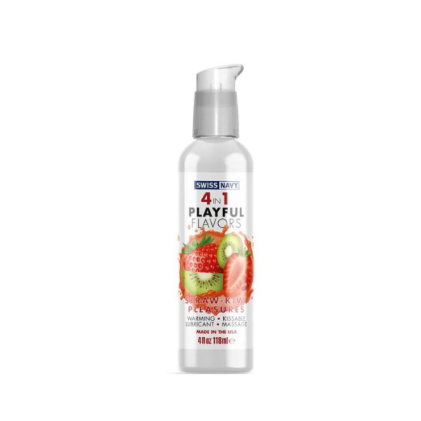 купить Лубрикант на водной основе Swiss Navy 4 in 1 Straw-Kiwi Pleasures 118 мл