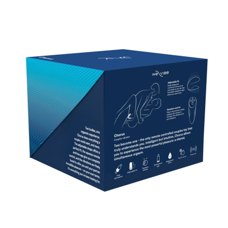 фото Смарт-вибратор для пар We-Vibe Chorus Cosmic Blue, сенсорное управление вибрациями сжатием пульта  || фото Смарт-вібратор для пар We-Vibe Chorus Cosmic Blue, сенсорне керування вібраціями стисненням пульта 