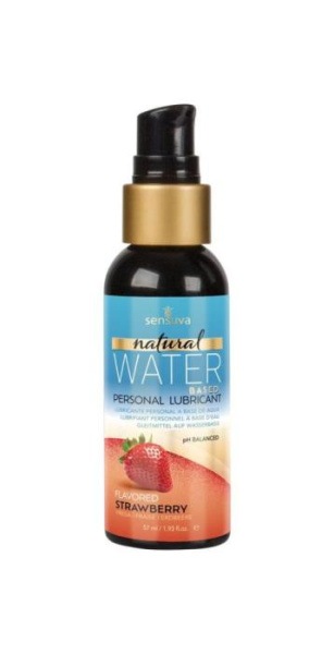 купить Смазка на водной основе Sensuva Natural Water-Based Strawberry (57 мл) без глицерина и парабенов