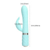 фото Роскошный кролик с ротацией и вибрацией Pillow Talk Lively, Teal, кристалл Сваровски, тройной отрост  || фото Розкішний кролик з ротацією та вібрацією Pillow Talk Lively Teal, кристал Сваровскі, потрійний відро 