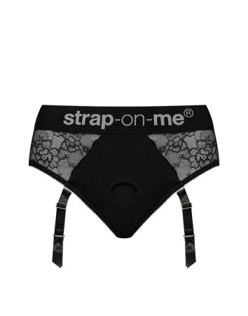 фото Кружевные трусы для страпона с подвязками для чулок Strap-On-Me DIVA HARNESS - XL  || фото Мереживні труси для страпону з підв'язками для панчох Strap-On-Me DIVA HARNESS - XL 
