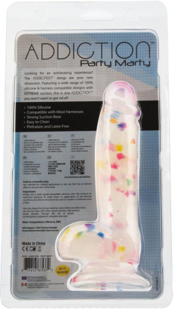 фото Фаллоимитатор с конфетти ADDICTION - PARTY MARTY - 7.5" - FROST & CONFETTI, 19 см, силикон  || фото Фалоімітатор з конфетті ADDICTION - PARTY MARTY - 7.5 "- FROST &CONFETTI, 19 см, силікон, вібропуля 
