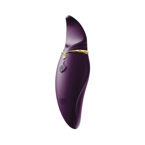 купить Вибратор 2в1 с язычком Zalo — Hero Twilight Purple, кристалл Swarovski