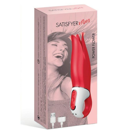 фото Мощный вибратор Satisfyer Vibes Power Flower с нежными трепещущими лепестками, 12 режимов работы  || фото Потужний вібратор Satisfyer Vibes Power Flower з ніжними тремтливими пелюстками, 12 режимів роботи 