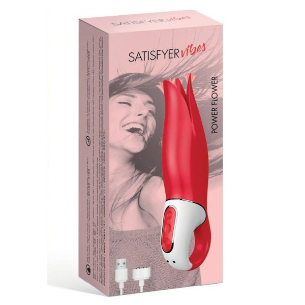 купити Потужний вібратор Satisfyer Vibes Power Flower з ніжними тремтливими пелюстками, 12 режимів роботи