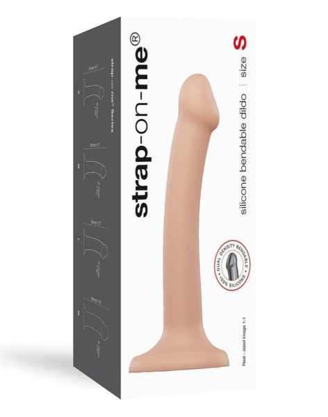 купить Насадка для страпона Strap-On-Me Dual Density Dildo Flesh S, диаметр 2,7см, двухслойная, гибкая