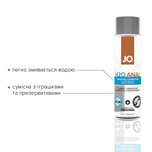 купить Анальная смазка System JO ANAL H2O - ORIGINAL (120 мл) на водной основе, растительный глицерин