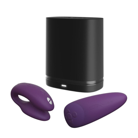 фото Смарт-вибратор для пар We-Vibe Chorus Purple, сенсорное управление вибрациями сжатием пульта  || фото Смарт-вібратор для пар We-Vibe Chorus Purple, сенсорне керування вібраціями стисненням пульта 