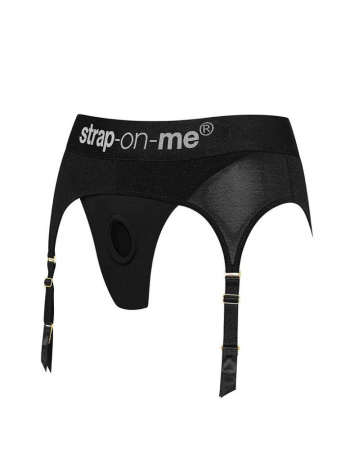 фото Трусы для страпона с подвязками для чулок Strap-On-Me REBEL HARNESS - S  || фото Труси для страпону з підв'язками для панчох Strap-On-Me REBEL HARNESS - S 