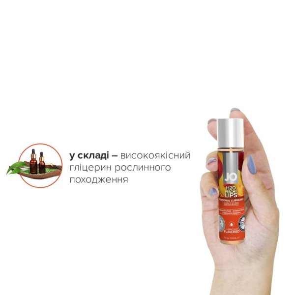 купить Смазка на водной основе System JO H2O — Peachy Lips (30 мл) без сахара, растительный глицерин
