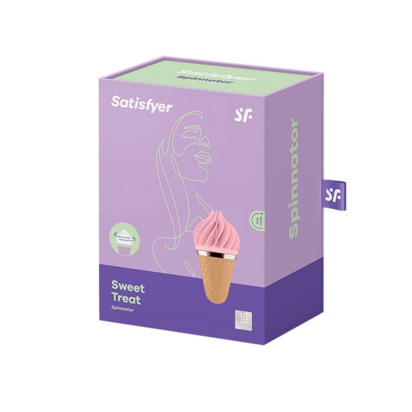 купить Мороженка спиннатор Satisfyer Lay-On - Sweet Treat Pink/Brown, 10 режимов работы, водонепроницаемая
