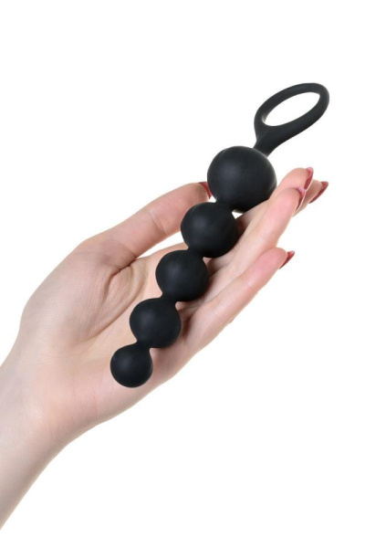 купить Набор анальных бус Satisfyer Beads Black, силикон, макс. диаметр 3,3 см и 3,5 см
