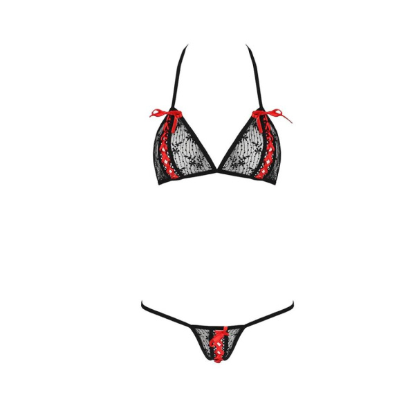 купити Комплект білизни MELISSA BIKINI black L/XL - Passion: ліф зі шнурівкою і трусики стрінги