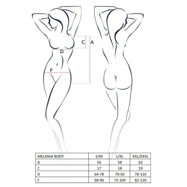 купить Боди MELANIA BODY black L/XL - Passion