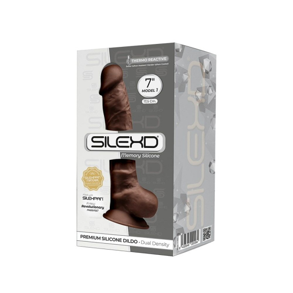 купить Фаллоимитатор SilexD Johnny Brown (MODEL 1 size 7in), двухслойный, силикон+Silexpan, диаметр 3,8см