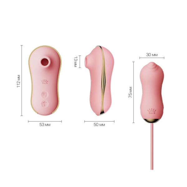 купити Набір 2в1 Zalo — UNICORN Pink, віброяйце + вакуумний стимулятор