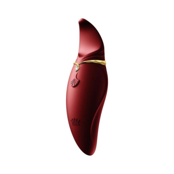 купить Вибратор 2в1 с язычком Zalo — Hero Wine Red, кристалл Swarovski