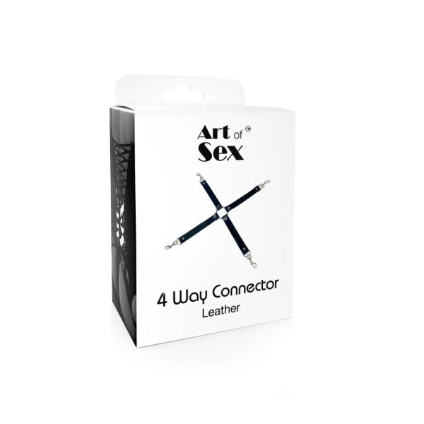 купить Крестовина из натуральной кожи Art of Sex - 4 Way Connector, Черный