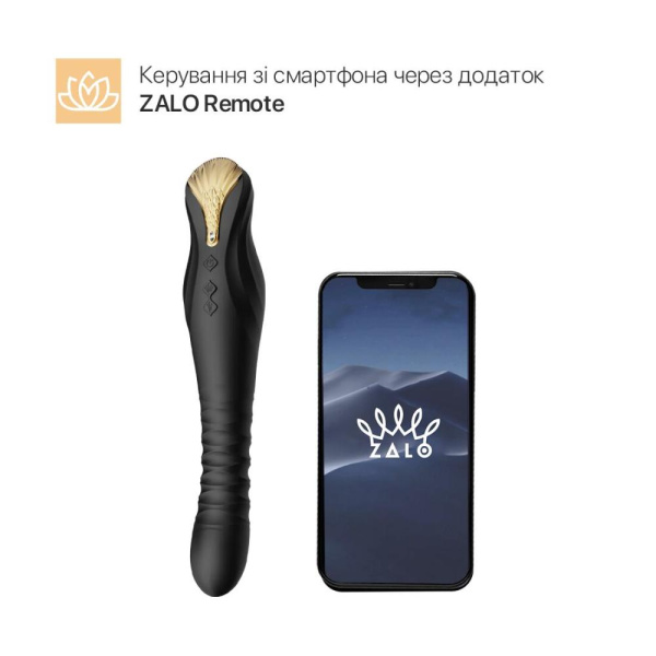 купити Смартвібратор-пульсатор Zalo — King Obsidian Black, кристал Swarovski